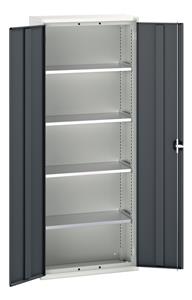verso shelf cupboard with 4 shelves. WxDxH: 800x350x2000mm. RAL 7035/5010 or selected Bott Verso Basic Tool Cupboards Cupboard with shelves